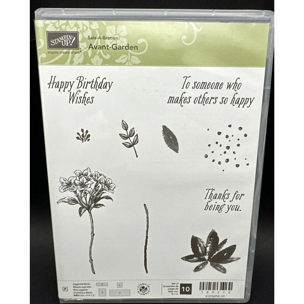 stampin up AVANT-GARDEN flowers birthday thanks + card photopolymer floral